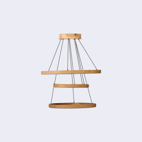 Lámpara Strom 3 Aros Mediana Madera